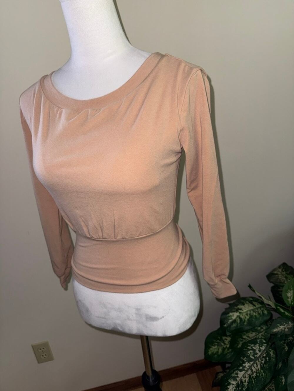 OGL Built in Bra Tan Long Sleeve